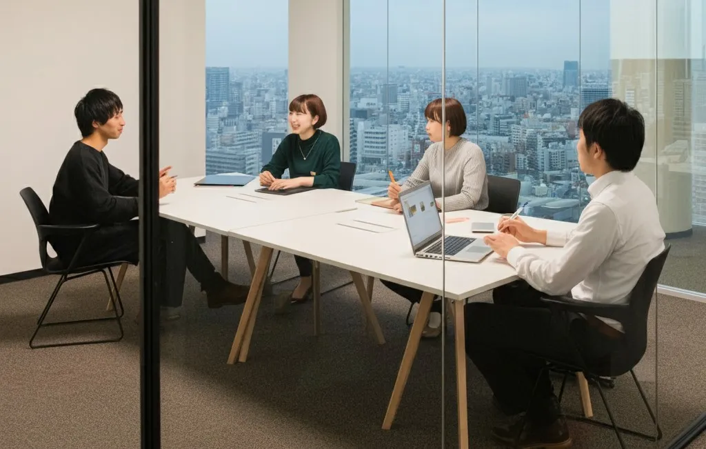 社内会議をしている様子